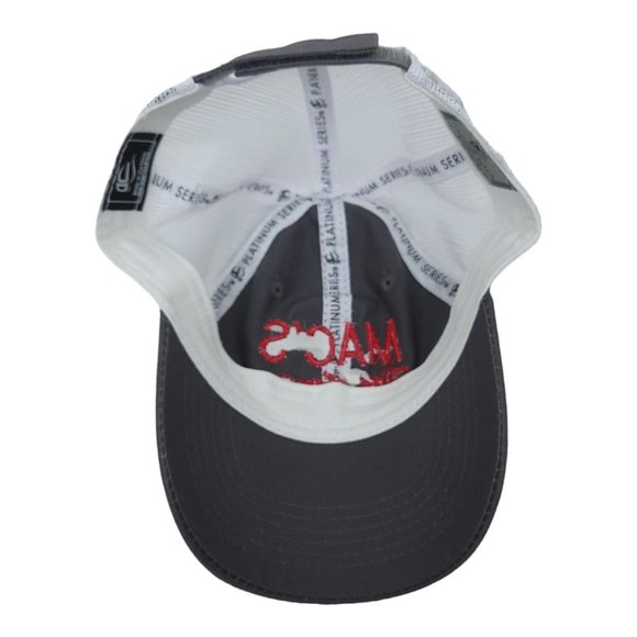 Outdoor Cap Macs Tire Center Mesh Strapback Cap Trucker Baseball Hat Gray Red - Picture 11 of 12